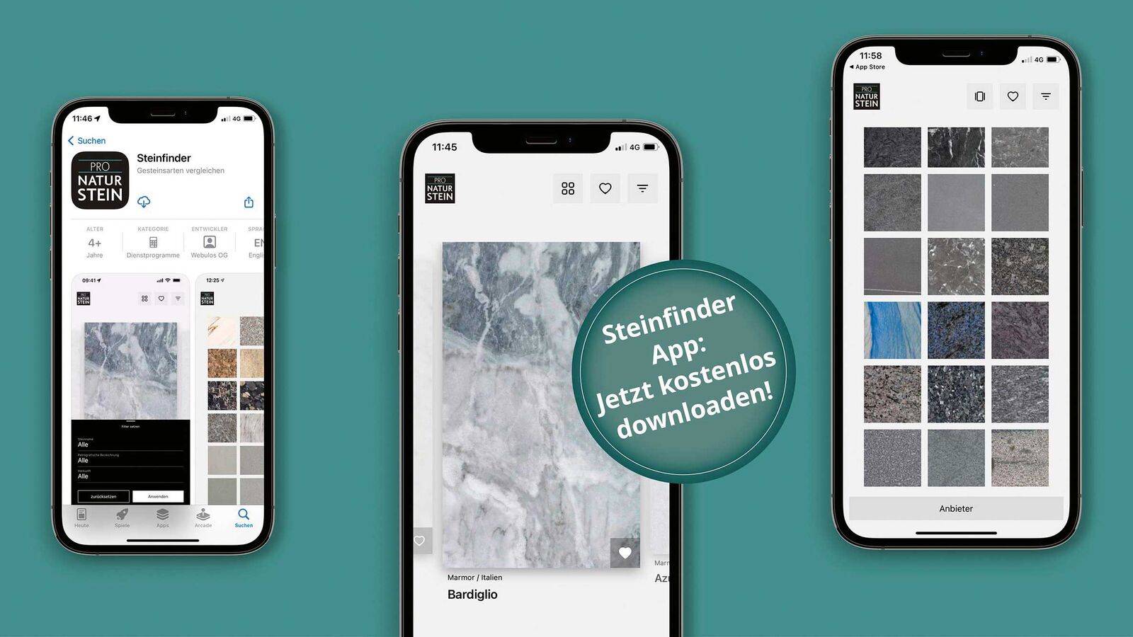 Die «Steinfinder-App» ist ein hilfreiches Tool für Planer, Architekten und Innenarchitekten.