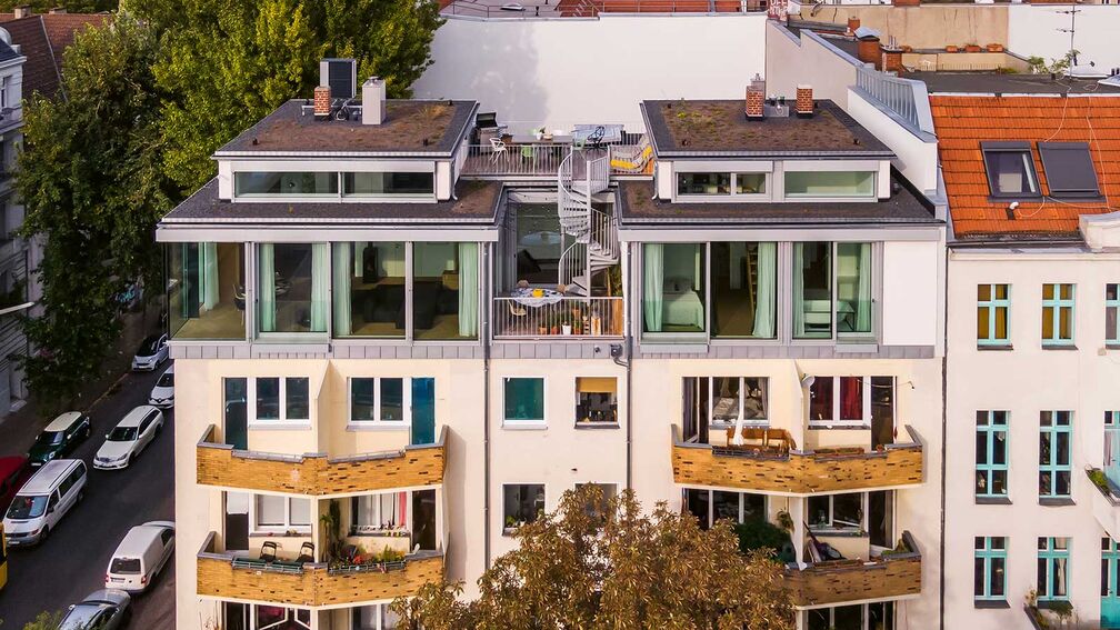Aufstockung über den Dächern der Stadt