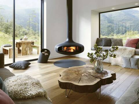 Mit der verglasten Version des «Domofocus» präsentiert Focus eine Designfeuerstelle, die die europäische Ökodesign-Richtlinie erfüllt. Die rahmenlosen Glasfenster sind seitlich verschiebbar und bieten einen ungestörten Blick auf das Flammenspiel. Über Wirth & Schmid AG.
