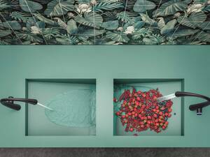 Die «KWC ZOE touch light PRO» – hier mit elektronischer Bedienung – präsentiert sich mit eleganter, matt-schwarzer Oberfläche. KWC Group AG. Foto: Hunger & Simmeth GmbH.