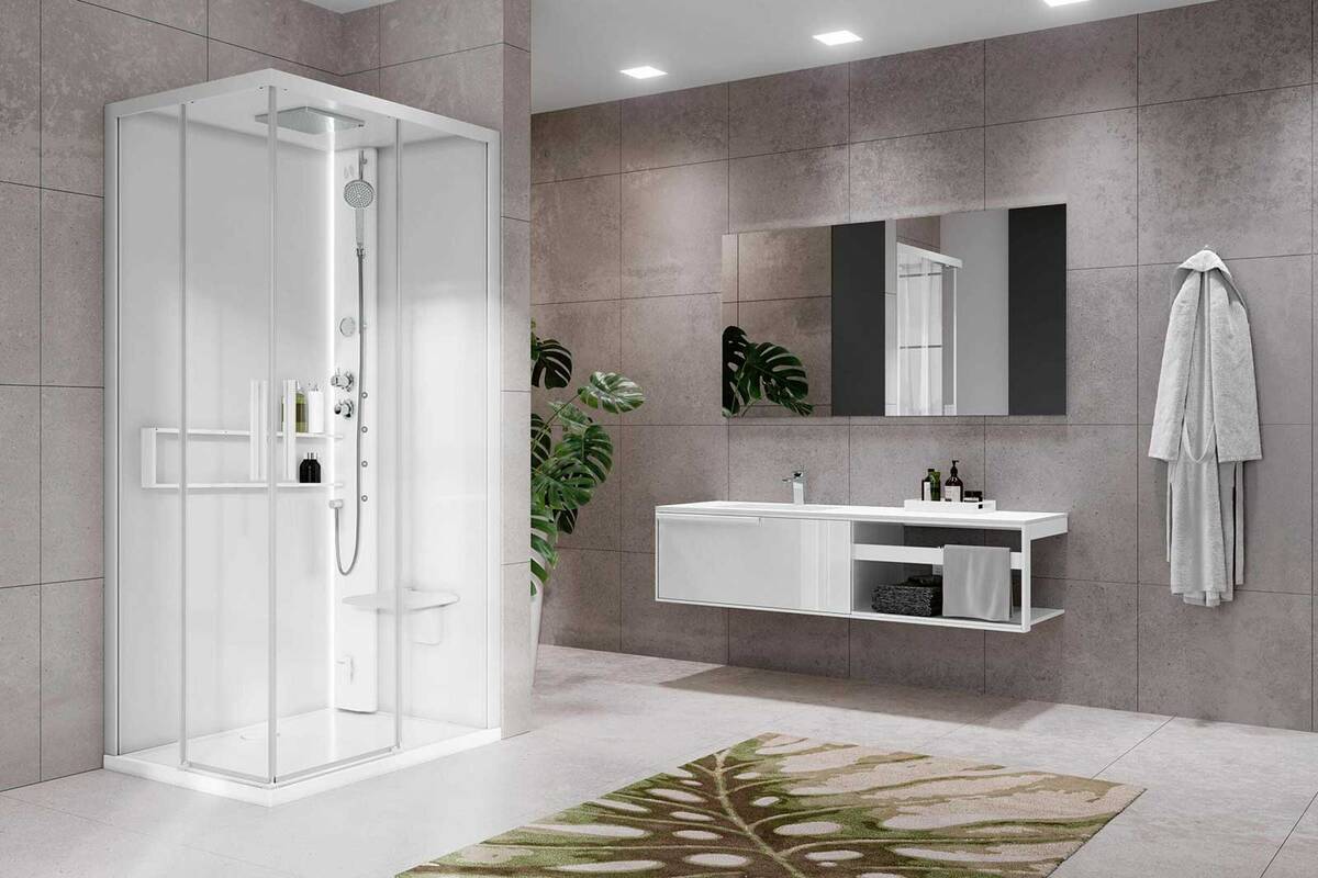 Unterschiedliche Grösse und verschiedene Farbvarianten: Die Dampfduschen «Glax» von Novellini lassen sich individuell anpassen. Mit ihrer edlen Glasoptik, integriertem Klappsitz und cleveren Ablagemöglichkeiten vereinen sie modernes Design mit durchdachter Funktionalität. Die Duschkabinen gibt es bei der Badewell AG.